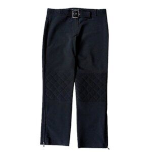 Theory Quilted/Zipper Embellished Cropped Stretch Pant- Sz. 6